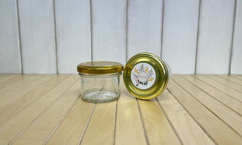 100 мл Баночка прозрачное стекло с золотой крышкой