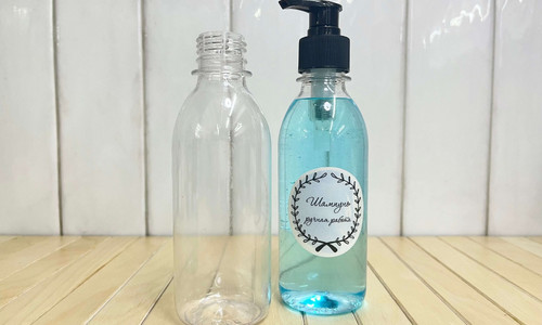 250 мл Флакон округлый прозрачный пластик 28