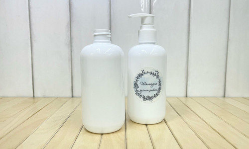 250 мл Флакон округлый белый пластик 24