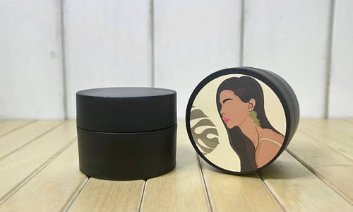 050 мл Баночка черный пластик с вкладышем матовая